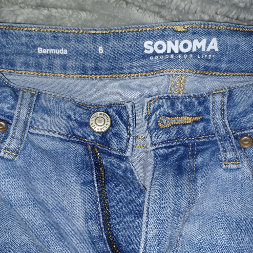 Sonoma Women's Light Blue Denim Bermudas - Picture 2 of 3